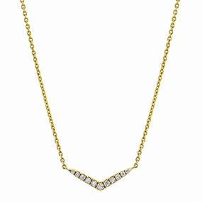 14K Yellow Gold Diamond Bar Necklace