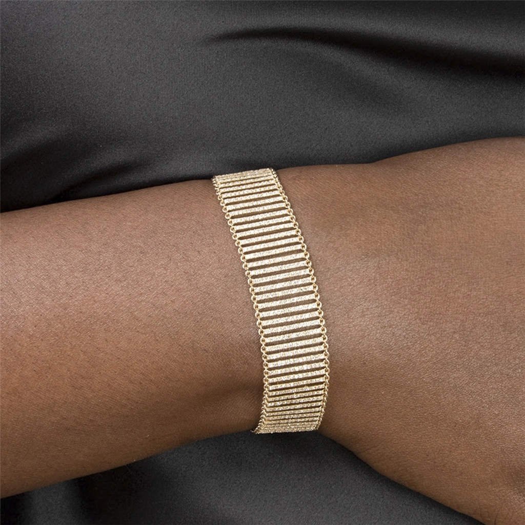 14K Yellow Gold Diamond Mesh Bracelet