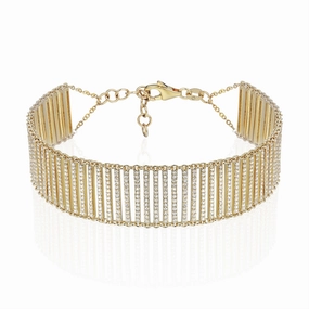 14K Yellow Gold Diamond Mesh Bracelet
