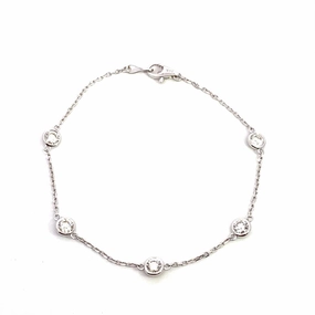 14K Yellow Gold Diamond Station Bracelet