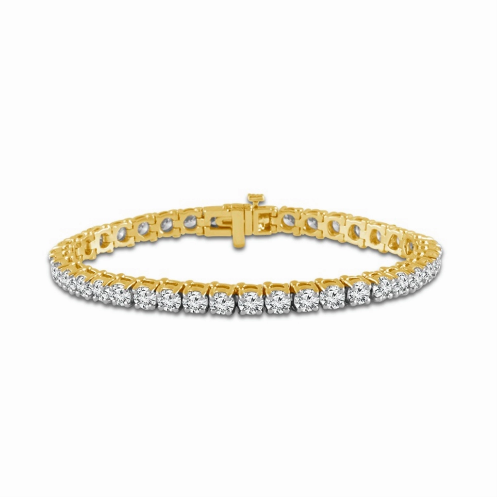 14K Yellow Gold Diamond Tennis Bracelet