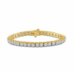 14K Yellow Gold Diamond Tennis Bracelet