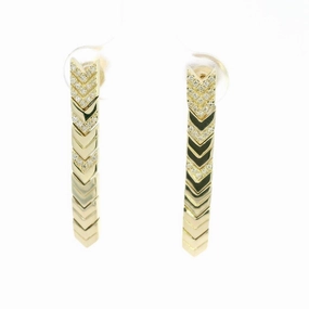 14K Yellow Gold Drop Natural Diamonds Earrings