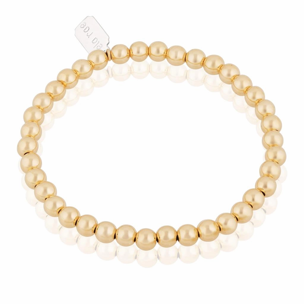 14K Yellow Gold Filled Bead Stretch Bracelet