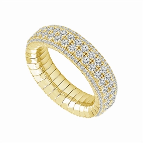 14K Yellow Gold Flexie Natural Diamonds Ring