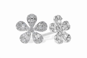 14K Yellow Gold Flower Stud Earrings