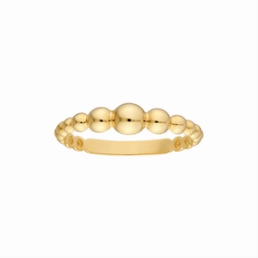 14K Yellow Gold Graduated Bead Ring