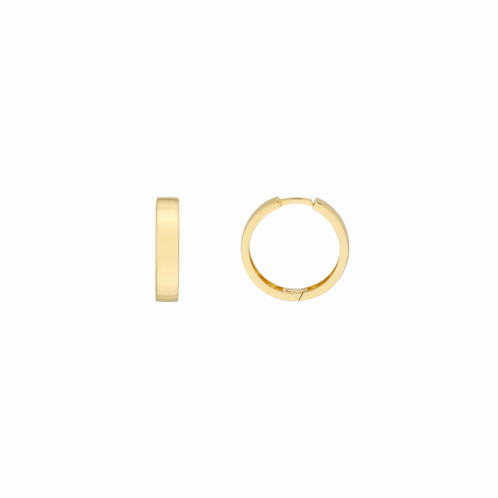 14K Yellow Gold Medium Hoop Earrings