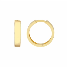 14K Yellow Gold Medium Round Hoop Earrings