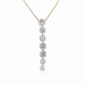 14K Yellow Gold Naked Diamonds Natural Diamond Drop Necklace