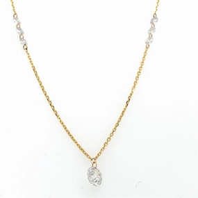 14K Yellow Gold Naked Diamonds Necklace