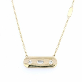 14K Yellow Gold Natural Diamonds Bar Necklace