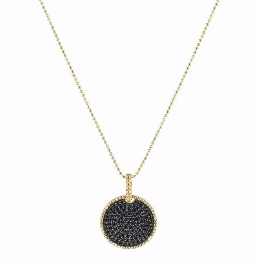 14K Yellow Gold Natural Diamonds Circle Pendant
