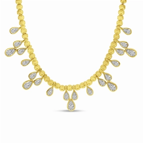 14K Yellow Gold Natural Diamonds Contemporary Necklace