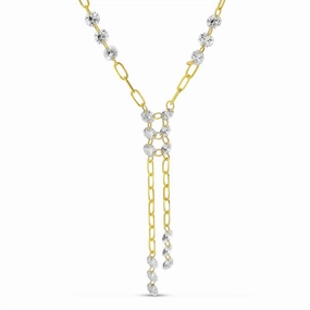 14K Yellow Gold Natural Diamonds Lariat Necklace