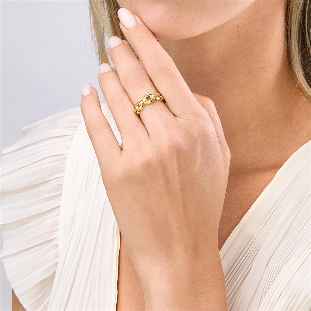 14K Yellow Gold Open Cable Ring