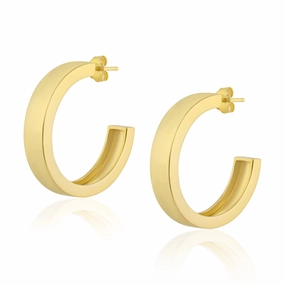 14K Yellow Gold Overlay 30mm Classic Hoops