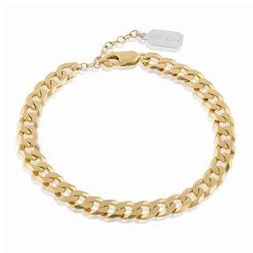 14K Yellow Gold Overlay Curb Chain Bracelet