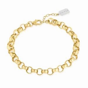 14K Yellow Gold Overlay Rolo Chain Bracelet