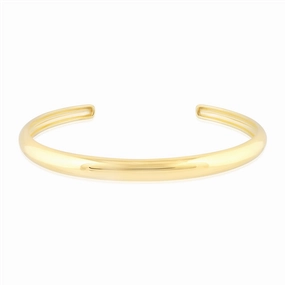 14K Yellow Gold Overlay Smooth Cuff Bracelet