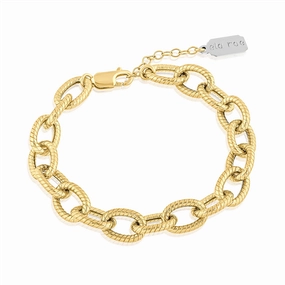 14K Yellow Gold Overlay Twisted Chain Bracelet