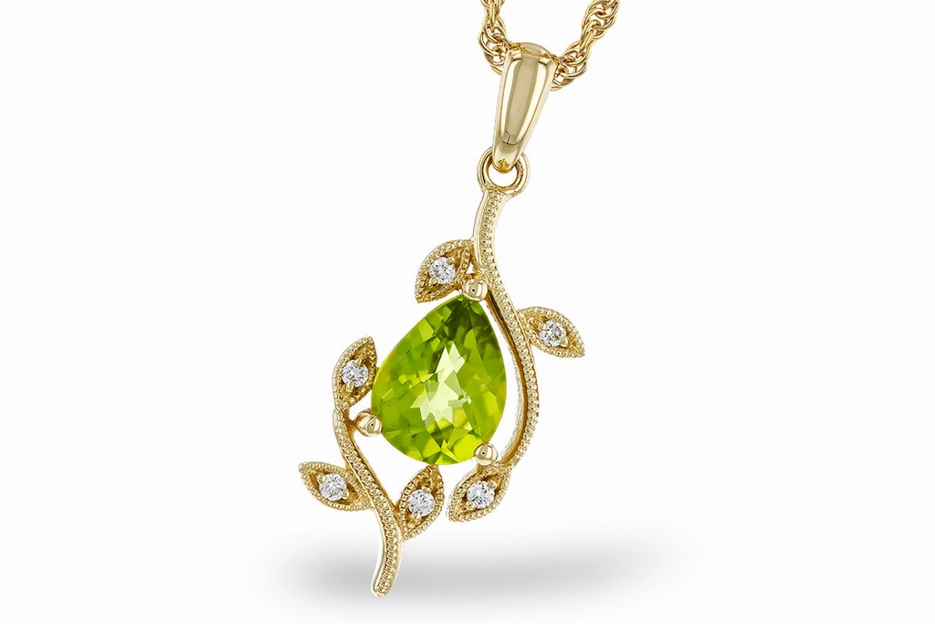 14K Yellow Gold Peridot Free Form Pendant
