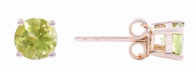 14K Yellow Gold Peridot Stud Earrings
