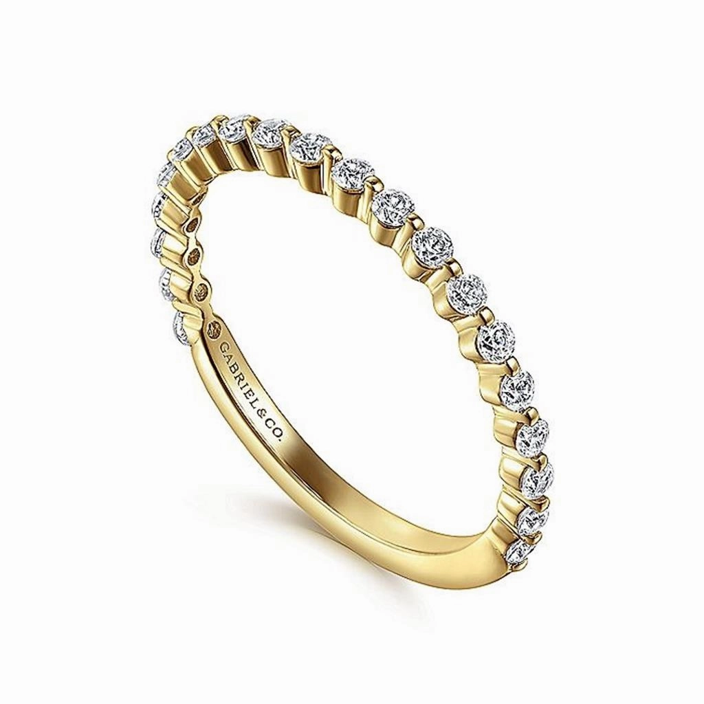 14K Yellow Gold Single Prong Diamond Anniversary Band