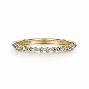 14K Yellow Gold Single Prong Diamond Anniversary Band