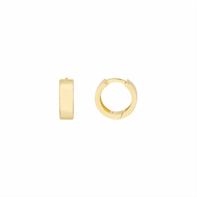 14K Yellow Gold Small Round Hoop Earrings