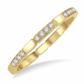 14K Yellow Gold Stackable Natural Diamonds Ring