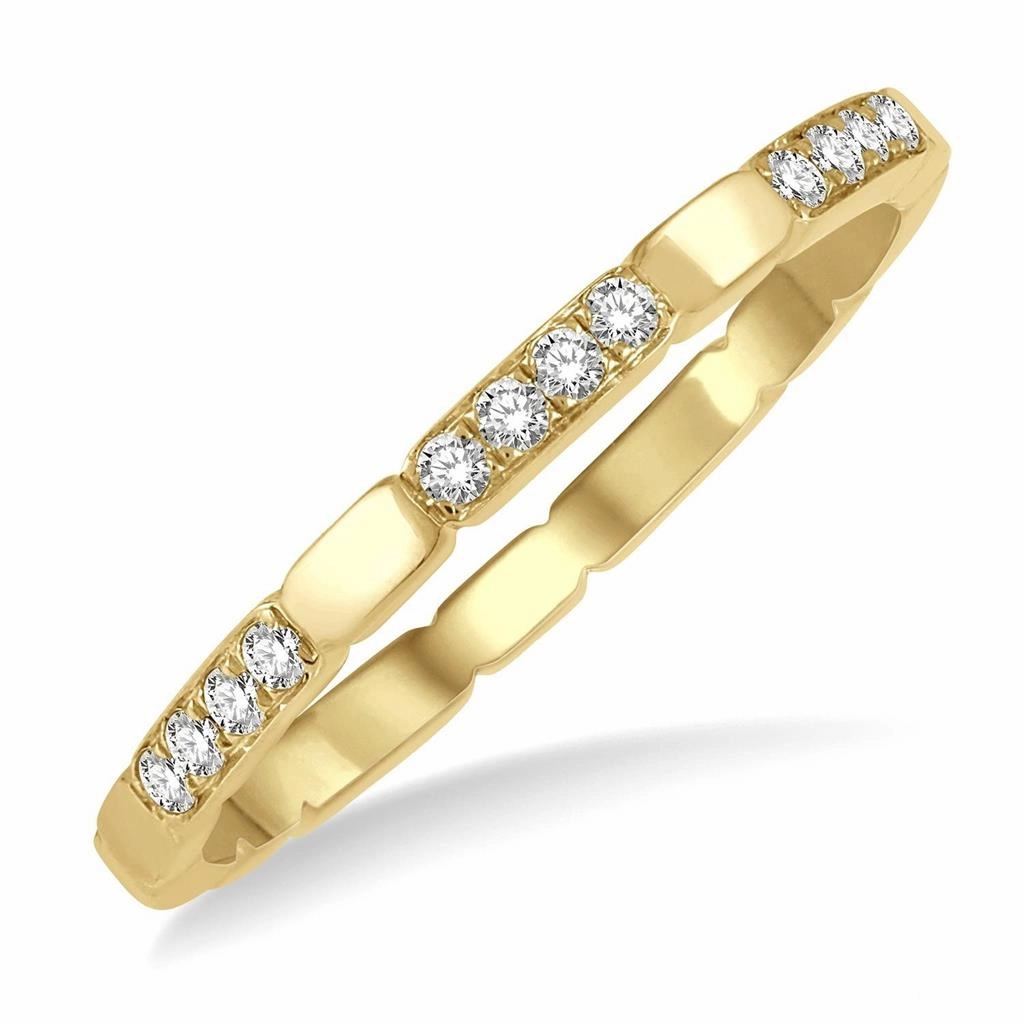 14K Yellow Gold Stackable Natural Diamonds Ring