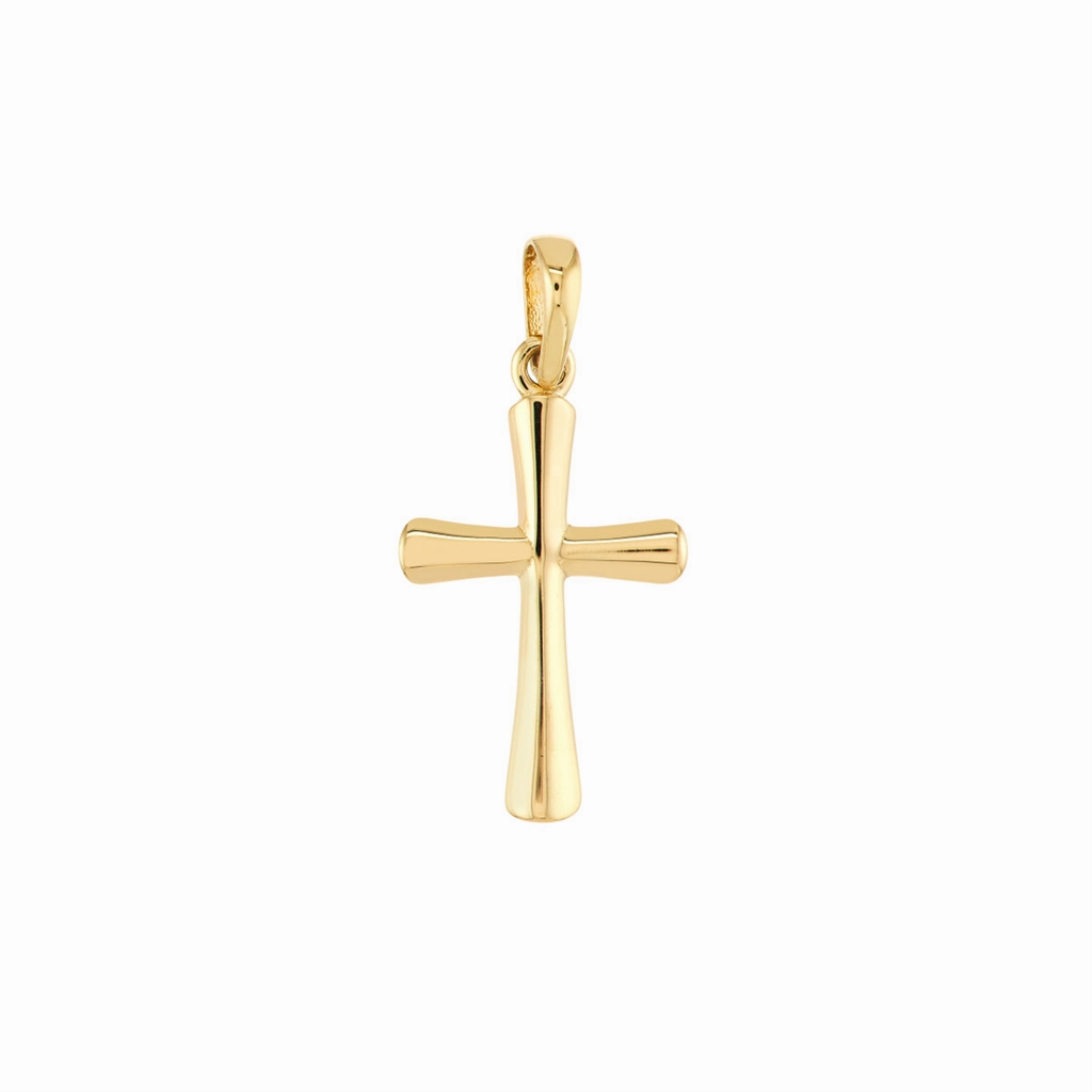 14K Yellow Gold Traditional Cross Charm