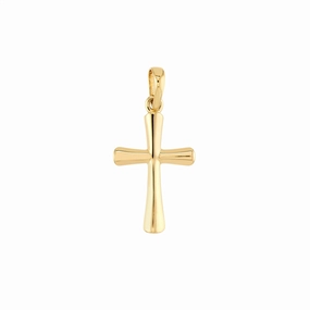 14K Yellow Gold Traditional Cross Charm