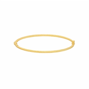 14K Yellow Gold Twisted Tube Bangle Bracelet