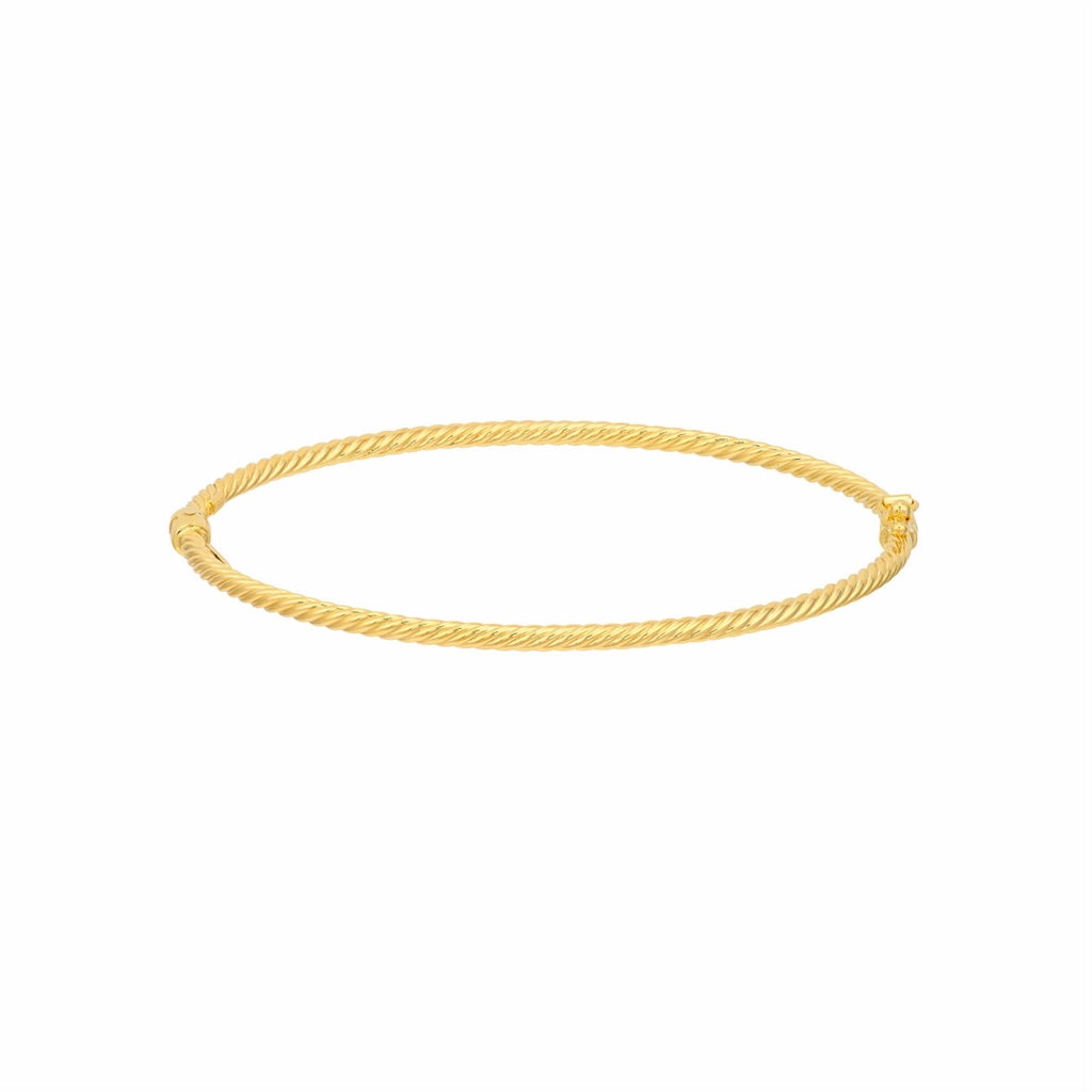 14K Yellow Gold Twisted Tube Bangle Bracelet