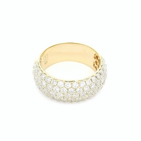 14K Yellow Gold Wide Pav Diamond Band