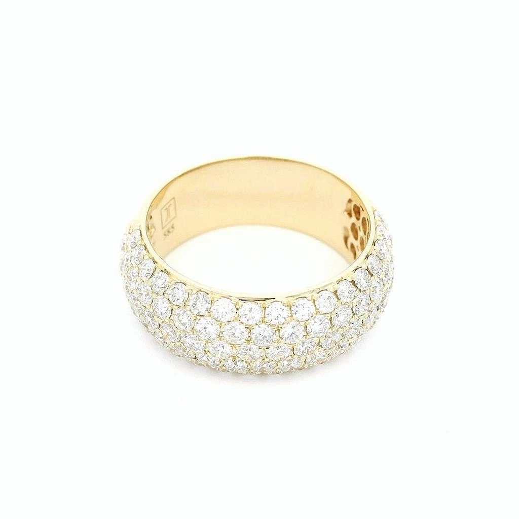14K Yellow Gold Wide Pav Diamond Band