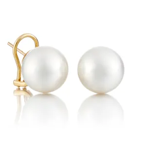 14mm White South Sea Pearl Earrings