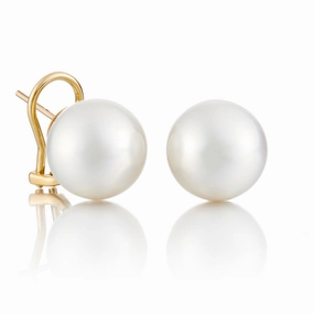 14mm White South Sea Pearl Earrings