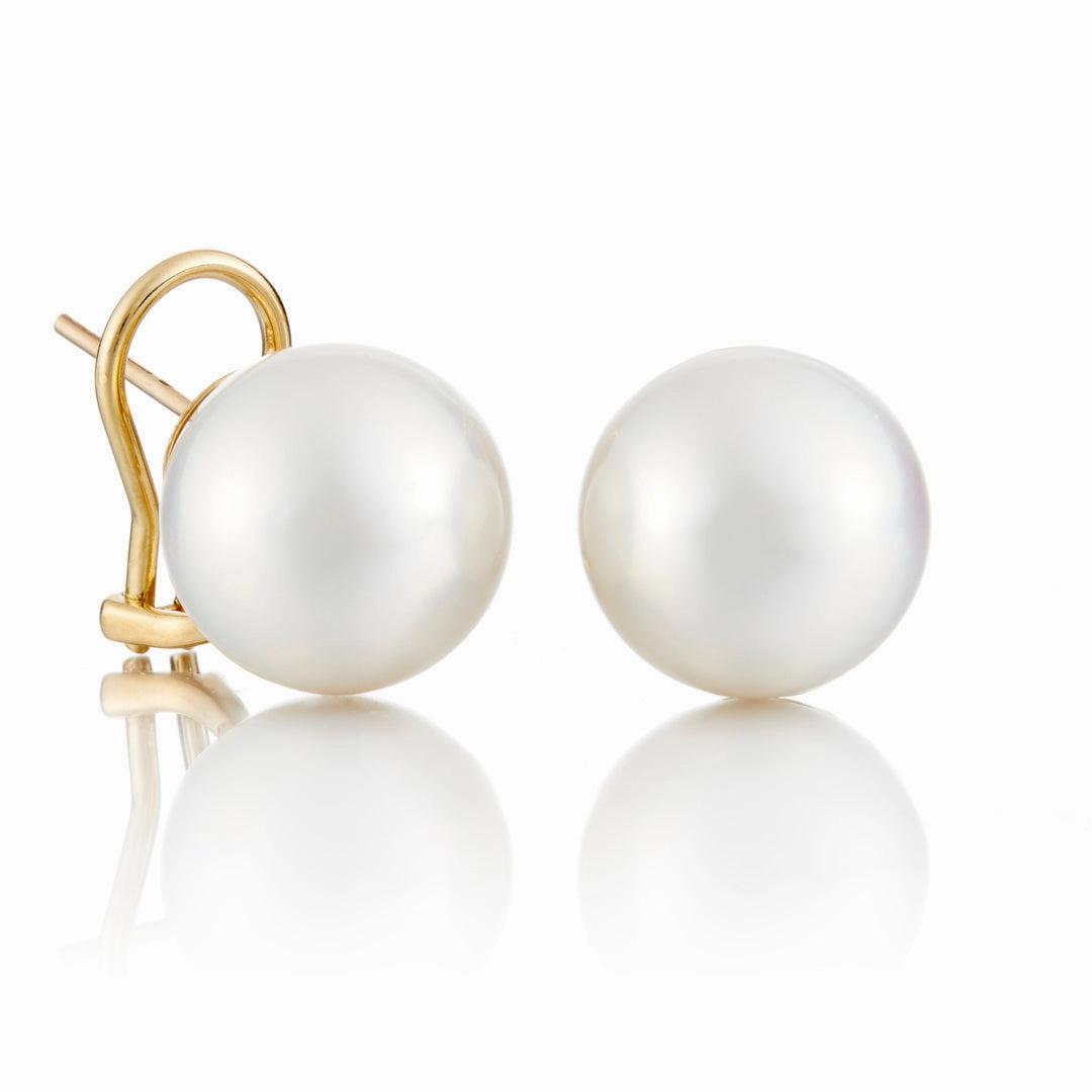 14mm White South Sea Pearl Earrings