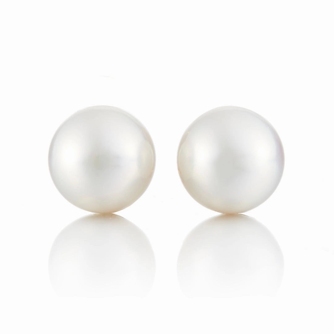 14mm White South Sea Pearl Earrings