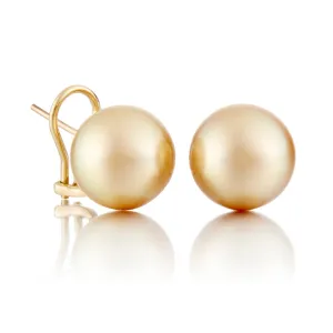 15mm Golden South Sea Pearl Earrings