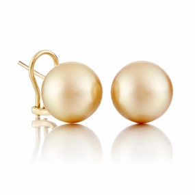 15mm Golden South Sea Pearl Earrings