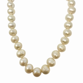 18" Freshwater Pearl Necklace with Filigree 14K Gold Clasp