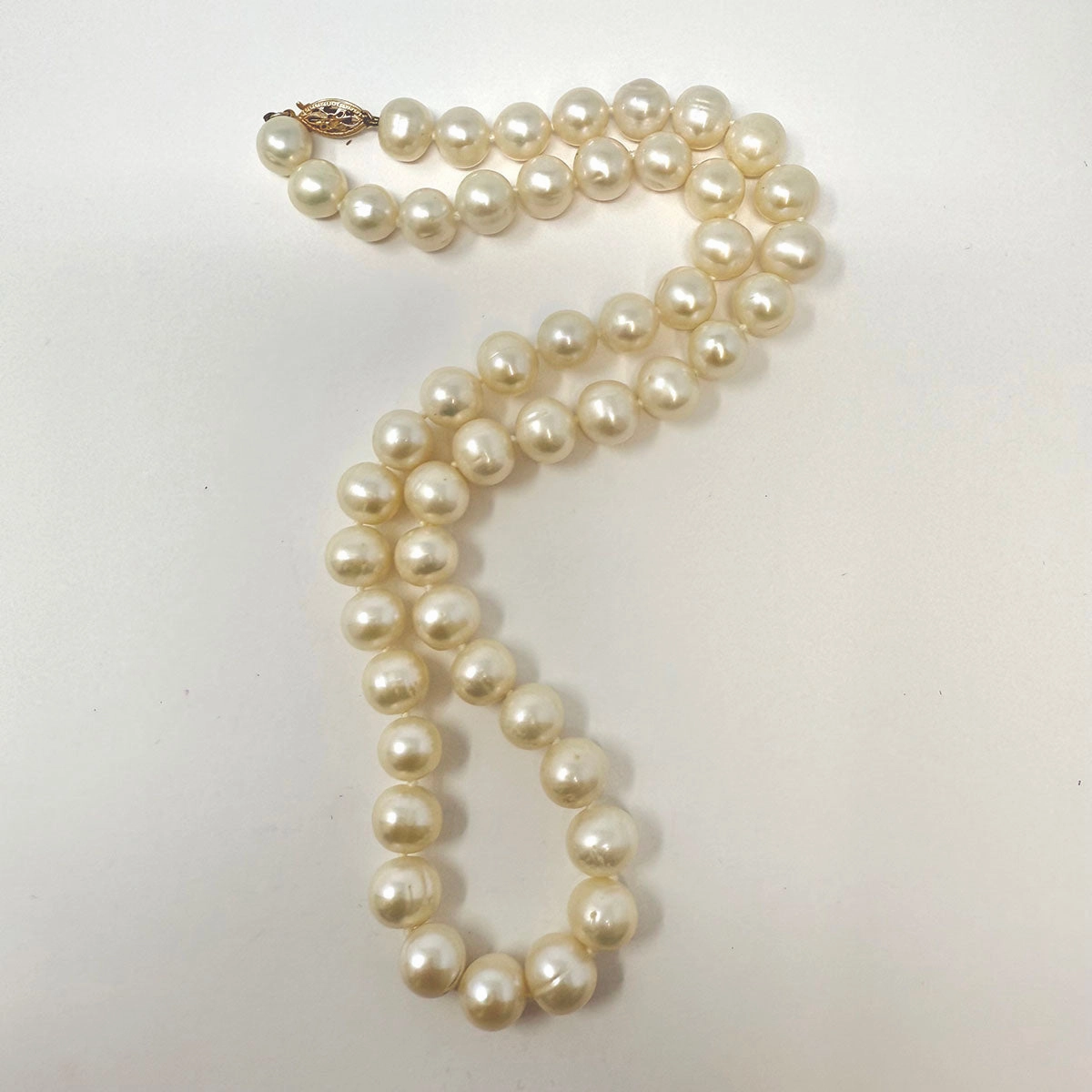 18" Freshwater Pearl Necklace with Filigree 14K Gold Clasp