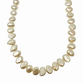 18" Freshwater Pearl Necklace with Filigree 14K Gold Clasp