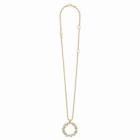 18K Fizz Diamond Circle Pendant Necklace