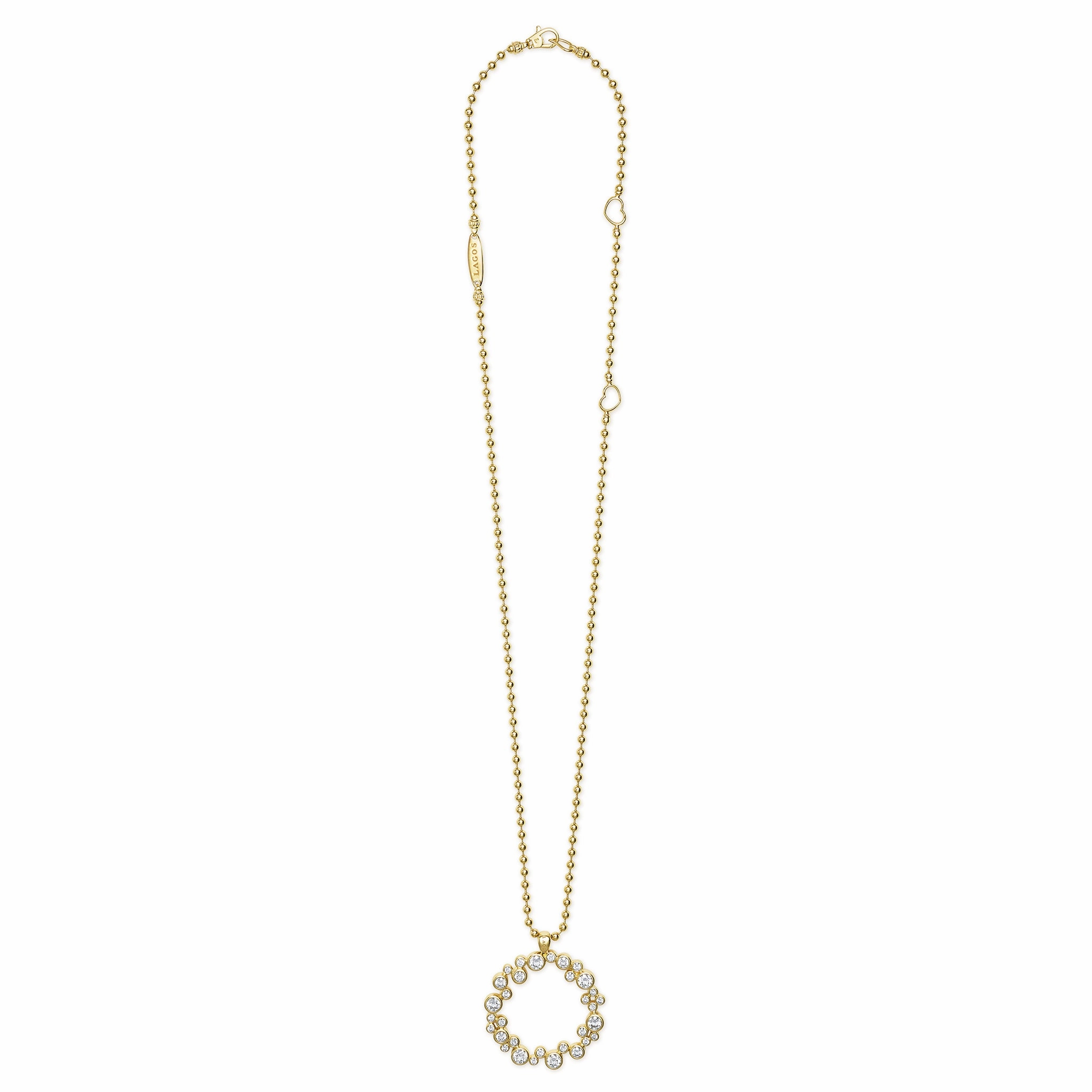 18K Fizz Diamond Circle Pendant Necklace