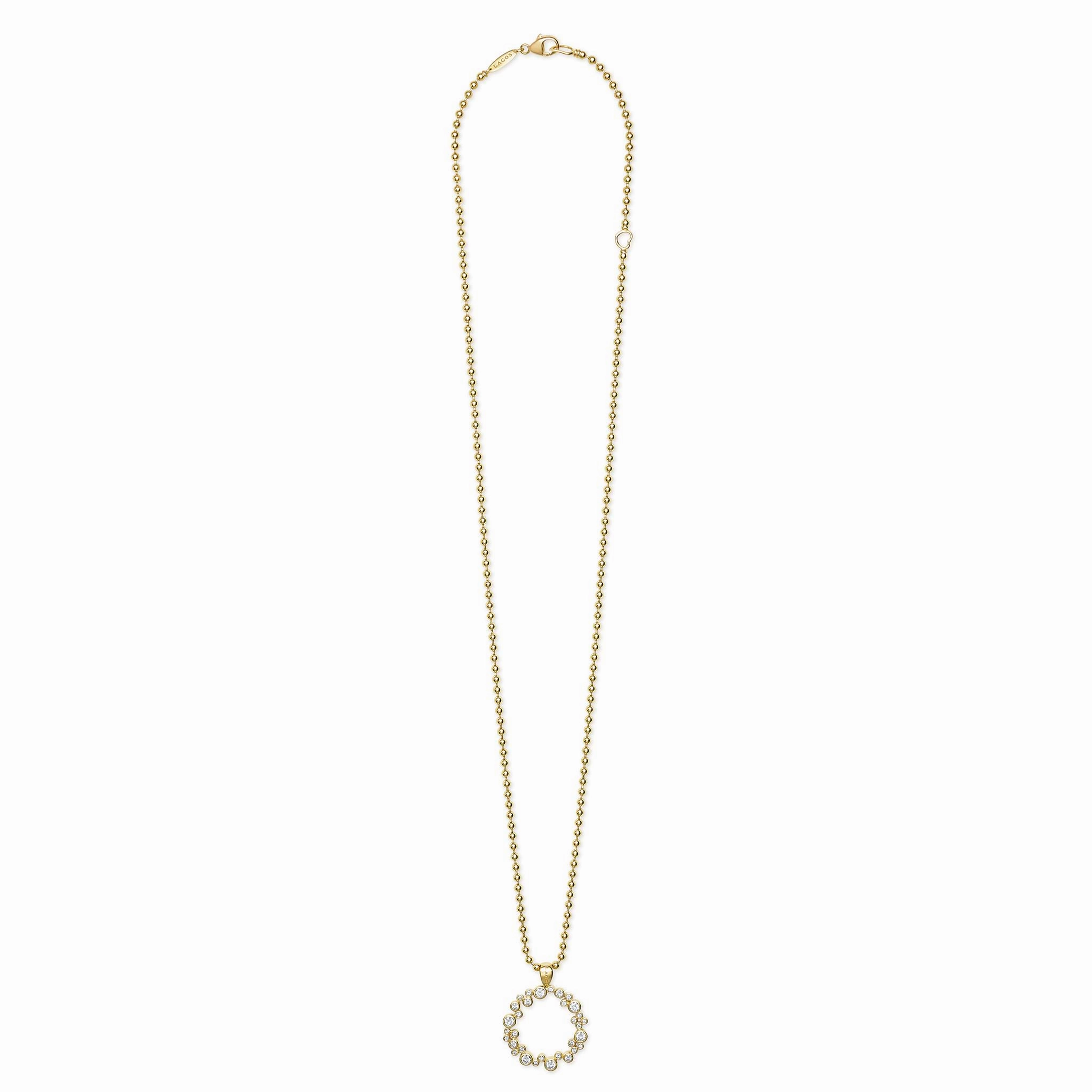 18K Fizz Diamond Circle Pendant Necklace